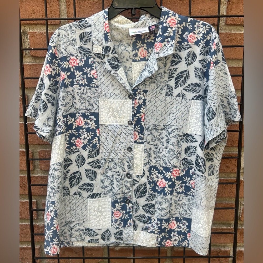 Vintage Paradise Bay Floral Patchwork Men's Shirt Made in the USA